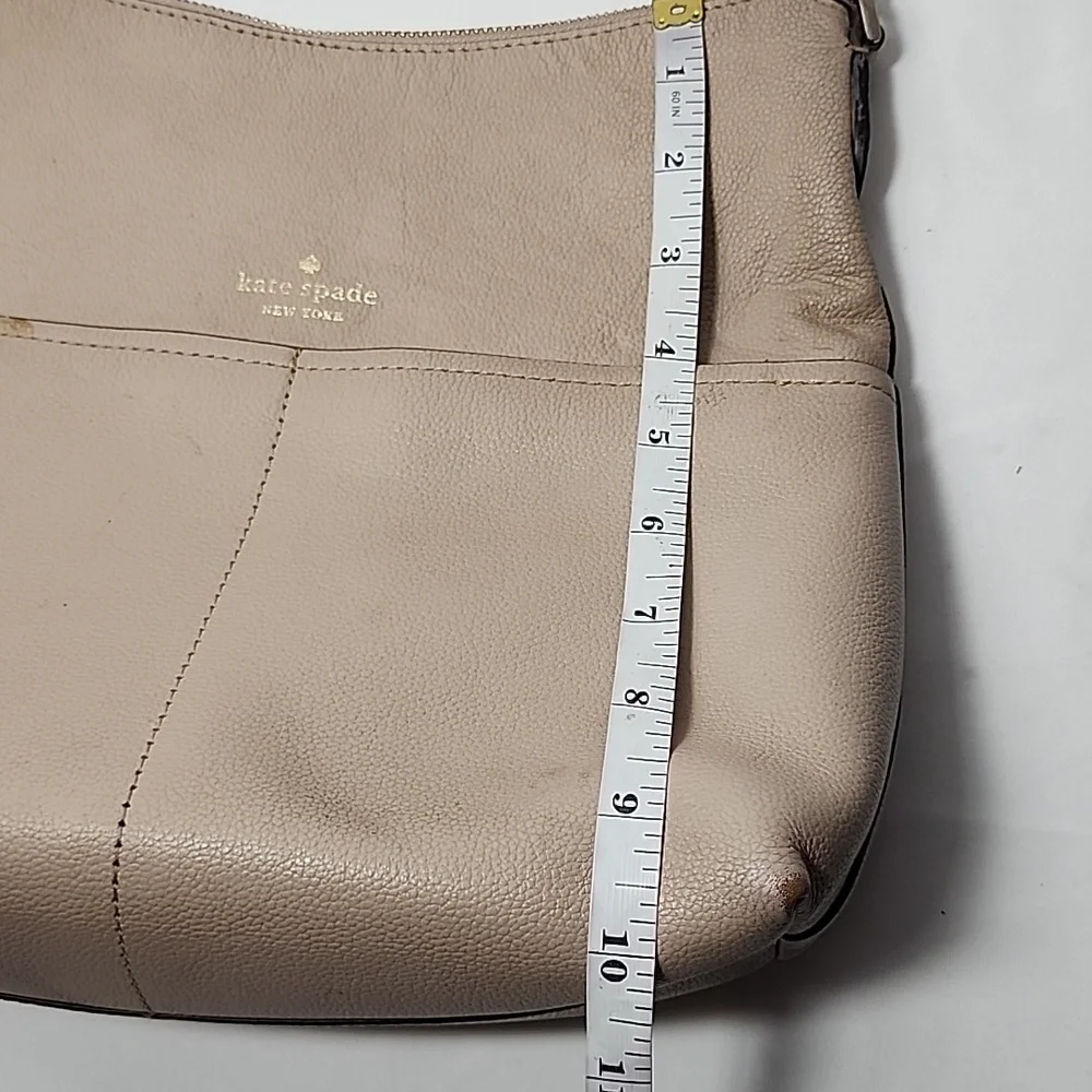 Kate Spade‎ Bailey Textured Leather Shoulder Bag Purse Handbag Beige